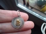 mooi rond echt zilveren hangertje met goud maria en kind, Ophalen of Verzenden, Zo goed als nieuw, Goud, Zilver