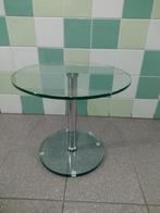 Glazen bijzet tafel, Glas, Rond, Ophalen of Verzenden, Minder dan 55 cm