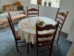 eettafel set met 4 stoelen, Huis en Inrichting, Ophalen, Gebruikt, Rond, 100 tot 150 cm