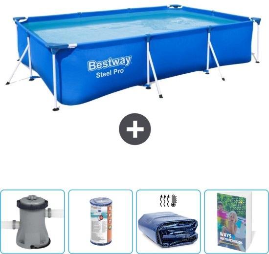 Bestway Steel Pro Zwembad 300x201x66cm + Pomp. Nieuw, Tuin en Terras, Zwembaden, Nieuw, Opzetzwembad, Minder dan 80 cm, 200 tot 400 cm