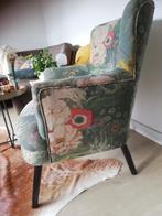 Fijne fauteuil met armleuningen, Ophalen, Gebruikt, 75 tot 100 cm, Stof