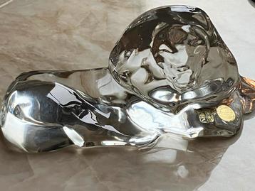 Vintage Bohemia Glass Leeuw beschikbaar voor biedingen