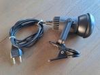 Fraaie vintage zwarte klemspot | klemlamp, Ophalen of Verzenden, Gebruikt, Vintage