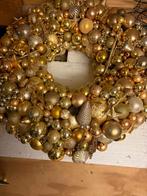 Goudkleurige krans doorsnede 60 cm., Huis en Inrichting, Woonaccessoires | Kransen, Ophalen of Verzenden, Zo goed als nieuw
