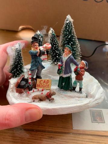 Kerst tafereel met verlichting beschikbaar voor biedingen