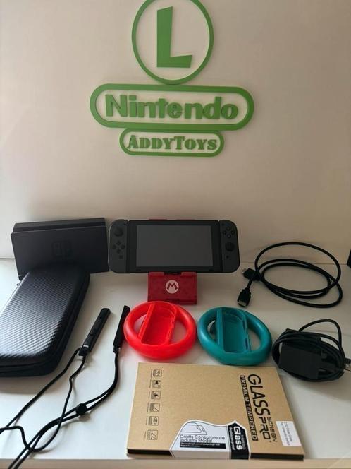 Nintendo switch V2 incl 9 games (5x Mario) en meer, Spelcomputers en Games, Spelcomputers | Nintendo Switch, Zo goed als nieuw