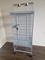 Strong Sara papegaaienkooi in het zilvergrijs, Dieren en Toebehoren, Vogels | Hokken en Kooien, Ophalen, Zo goed als nieuw, Metaal