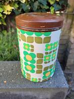 Vintage blik groen/bruin met bloemen, Ophalen, Gebruikt, Overige