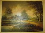 Klassiek gesigneerd schilderij. Boerderij en landschap., Antiek en Kunst, Kunst | Schilderijen | Klassiek, Ophalen