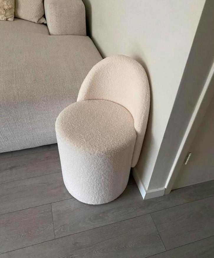 Schattige kinderfauteuil / stoel teddy stof, Huis en Inrichting, Stoelen, Zo goed als nieuw, Eén, Stof, Wit, Ophalen of Verzenden
