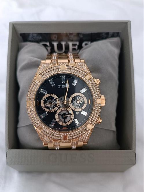 Guess Multifunctioneel Diamanten Zwarte Wijzerplaat Goud Sta, Sieraden, Tassen en Uiterlijk, Horloges | Heren, Zo goed als nieuw