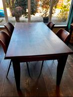 Houten eettafel met lade, Ophalen, Gebruikt, 50 tot 100 cm, Vijf personen of meer