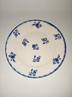 Brocante bordje blauw fuchsia bloem Frans Luneville Loire, Antiek en Kunst, Ophalen of Verzenden