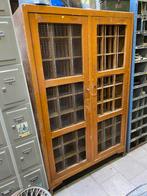 Houten gaaslocker industrieel vitrine wijnrek schoenenkast, Ophalen of Verzenden