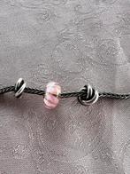 Trollbeads kralen in zilver en glas in roze/paarse tinten., Glas of Kristal, Ophalen of Verzenden, Zo goed als nieuw, Trollbeads