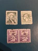 4 USA Perfin Postzegels, Postzegels en Munten, Postzegels | Amerika, Ophalen of Verzenden, Noord-Amerika