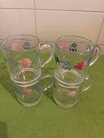4 boerenbont theeglazen, Huis en Inrichting, Keuken | Servies, Ophalen, Gebruikt, Overige typen, Glas