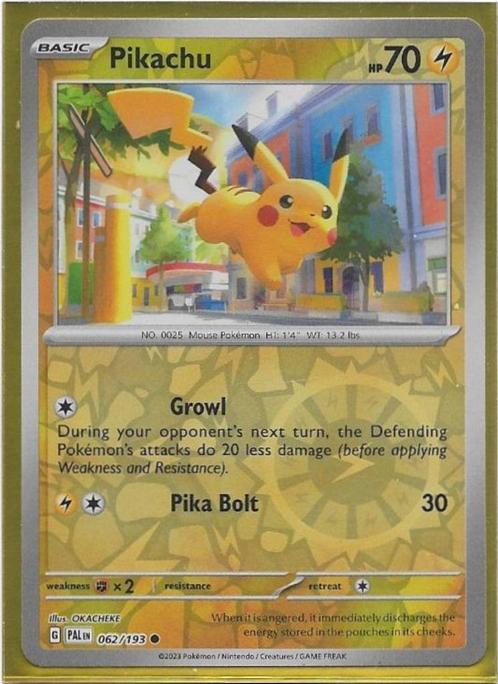 Paldea Evolved,  Pikachu [reverse] 62/193, Hobby en Vrije tijd, Verzamelkaartspellen | Pokémon, Nieuw, Losse kaart, Verzenden