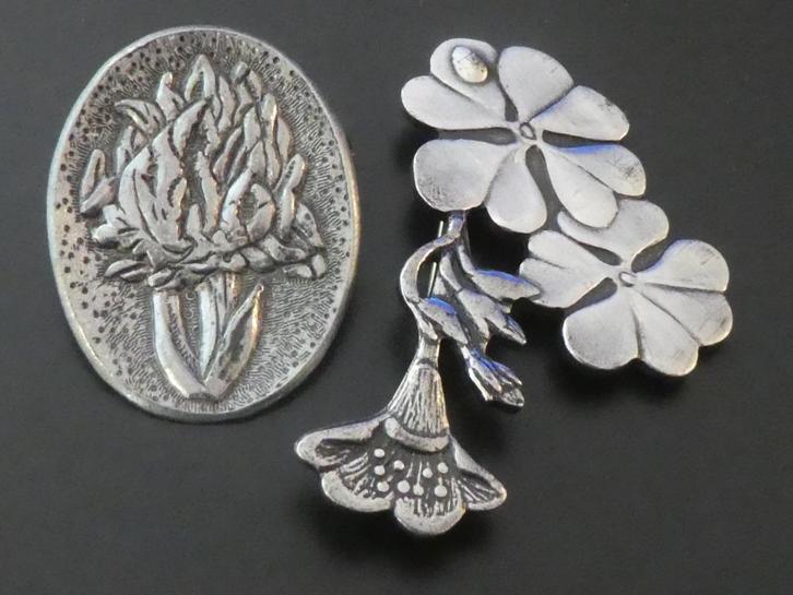 Vintage  broches van zilver tin, Sieraden, Tassen en Uiterlijk, Antieke sieraden, Broche, Zilver, Verzenden
