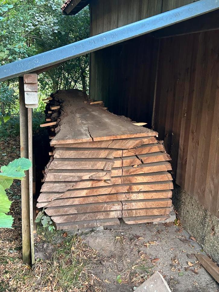Droog Eiken schaaldelen, ca 5cm dik, 100x410cm, Doe-het-zelf en Verbouw, Hout en Planken, Nieuw, Plank, Eiken, 300 cm of meer