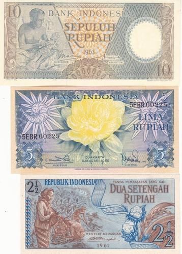 INDONESIA     2  1/2 - 5 - 10  RUPIAH   NIEUW beschikbaar voor biedingen