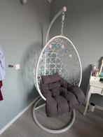 Mooie witte ei hangstoel met kussen (bonus: verlichting!), Ophalen, Zo goed als nieuw, Wit, Eén