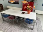 Tafel Arco Graphic 240x105 cm, wit blad, grijs onderstel, Ophalen, 100 tot 150 cm, 200 cm of meer, Vijf personen of meer