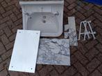 Wastafel met marmeren blad uit een huis uit 1935., Ophalen, Gebruikt, Wit, Overige typen