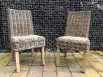 2x rotan eettafel stoelen, Huis en Inrichting, Stoelen, Riet of Rotan, Twee, Bruin, Ophalen