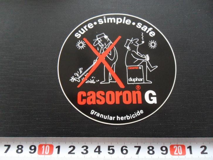 sticker CASORON G  Duphar  sure simple safe  granular herbic, Verzamelen, Stickers, Zo goed als nieuw, Ophalen