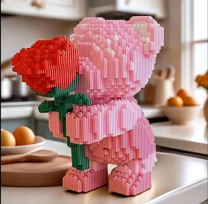 Rozenbeertje met bouwstenen, Kinderen en Baby's, Speelgoed | Bouwstenen, Nieuw, Overige merken, Ophalen of Verzenden