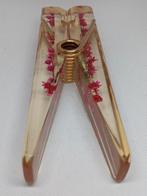 Grote Vintage Lucite Acryl Wasknijper met Gedroogde Bloemen, Ophalen of Verzenden