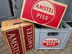 Vintage bierkratten Amstel en Parbo, Verzamelen, Biermerken, Ophalen, Gebruikt, Overige merken