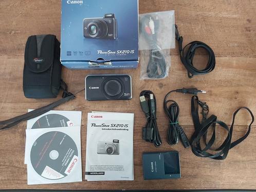 Canon PowerShot SX210 IS met accessoires, Audio, Tv en Foto, Fotocamera's Digitaal, Zo goed als nieuw, Compact, Canon, 8 keer of meer