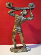 antiek bronzen art deco sculptuur Atlas, Ophalen of Verzenden