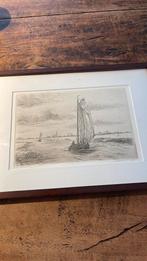 Zeilboot tekening pentekening Zeil en Hollands landschap, Ophalen of Verzenden