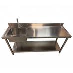 Nieuw RVS wastafel/spoeltafel 180x60x85cm, Ophalen of Verzenden, Nieuw