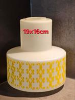 Vintage Jaren 60/70 Hanglamp wit en Geel Glas, Ophalen of Verzenden, Wit, Rond, Retro vintage