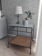 Grange Morphée Bijzettafel met glazen blad, Minder dan 55 cm, Gebruikt, Vierkant, Glas