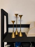 Vintage design messing gouden kandelaren Christian Beaumont, Ophalen of Verzenden, Koper of Brons
