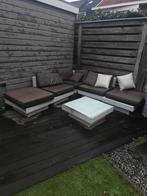 Tuinset wit met beige kussens, Ophalen of Verzenden, Gebruikt, Kunststof