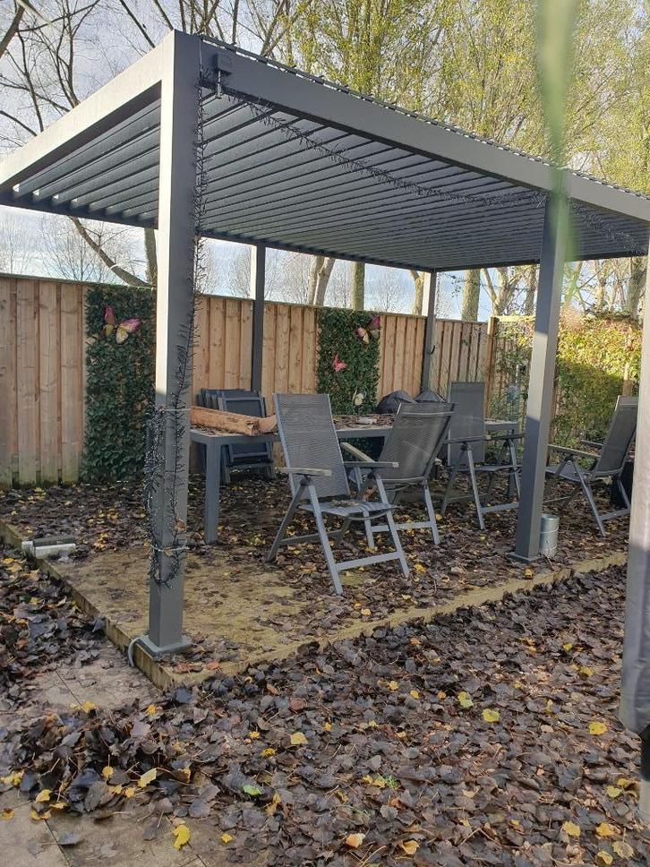 Rota terras overkapping met lamellen dak 360x530cm, Tuin en Terras, Overkappingen, Zo goed als nieuw, Overige typen, Ophalen