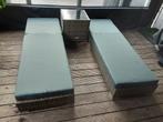 2 ligbedden met kastje, Ophalen, Zo goed als nieuw, Aluminium, Verstelbaar