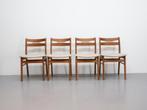 Deense eetkamerstoelen | Set van 4 | Vintage, Ophalen, Hout, Bruin, .