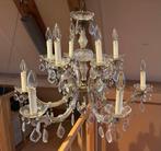 Elegante kroonluchter met 12 armen en glazen details, Huis en Inrichting, Lampen | Kroonluchters, Ophalen, Zo goed als nieuw, Glas
