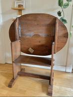 Antieke • Monk Chair/ bench • Tild top shoe foot hutch table, Antiek en Kunst, Ophalen of Verzenden