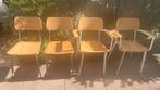 4 Vintage Schoolstoelen / Eetkamerstoelen - Stapelbaar, Huis en Inrichting, Stoelen, Ophalen, Gebruikt, Overige kleuren, Vintage