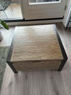Industriele salontafel met opberglades, Huis en Inrichting, Ophalen, 100 tot 150 cm, Vierkant, 50 tot 100 cm