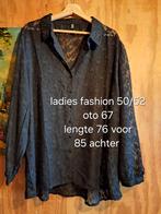Ladies fashion blouse zwart maat 50/52, Kleding | Dames, Grote Maten, Ladies fashion, Ophalen of Verzenden, Gedragen, Blouse of Tuniek