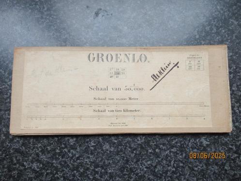 ANTIEKE KAART GROENLO-SCHAAL 1:50.000, Boeken, Atlassen en Landkaarten, Gelezen, Landkaart, Nederland, 1800 tot 2000, Ophalen of Verzenden